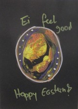 Ostern Karte Geld Gutschein Geschenkset b/w Karton Zeichnung orig sign ZM DinA5