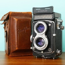 RICOHFLEX DIA L Twin Lens Reflex Film Camera with Light Meter RIKENON 80mm F3.5