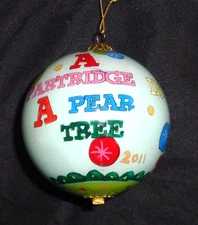 Li Bien Christmas Ornament 2011 Partridge Pear Tree Hand Painted            (S2)