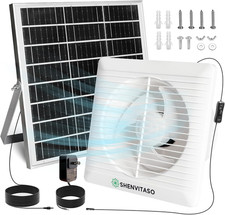 Solar Exhaust Fan With 25w Solar Panel 6 Inch Ventilation Fan For Chicken Coops