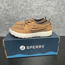 Sperry Bowfin Boat Shoe Little Kids Boys Size 1 Tan Leather Casual Lace Up
