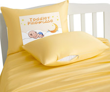 Toddler Satin Pillowcases, Set of 2, Zipper, Yellow