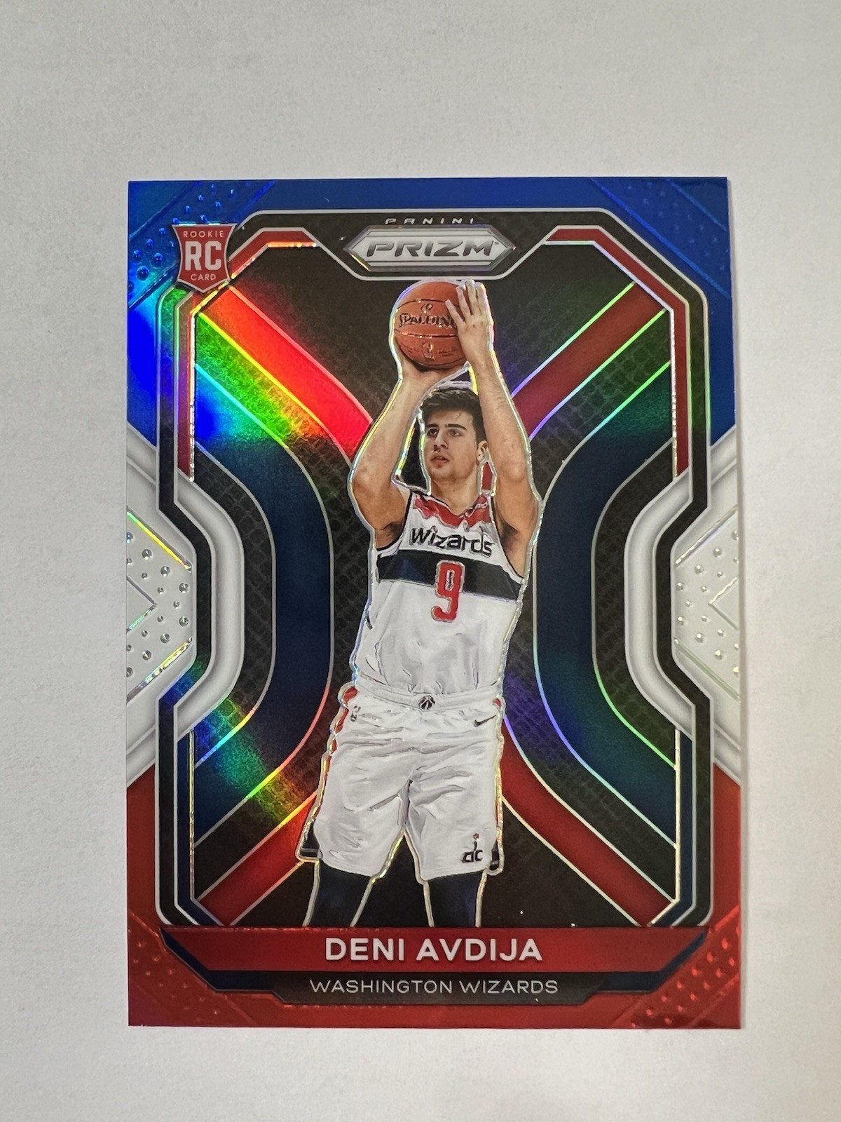 2020-21 Panini Prizm Deni Avdija Red White Blue Prizms #290 Rookie RC