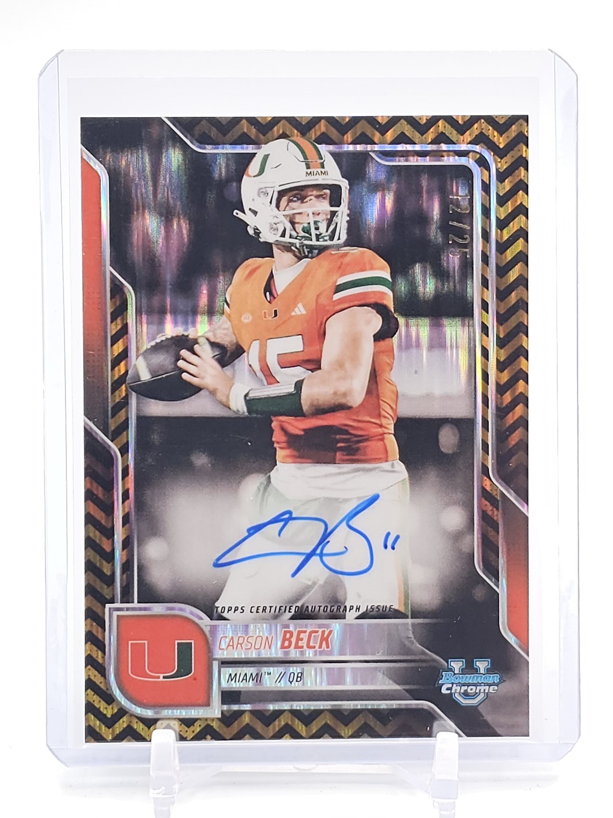 CARSON BECK 2025 BOWMAN CHROME U AUTO BLACK GOLD STEALTH /25 #BCA-CBE Q2264