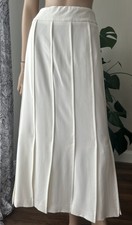 Vintage 1980s Victor Costa Occasion Ivory Maxi Pleating Skirt Sz 8