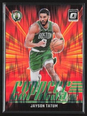 Jayson Tatum 2024-25 Donruss Optic Express Lane Green Shock /149 #9 Boston