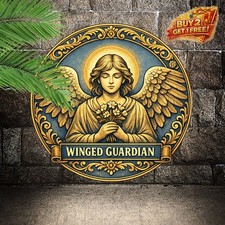 Retro Style Circular Aluminum Decorative Plaque Metal Tin Home Sign 8x8