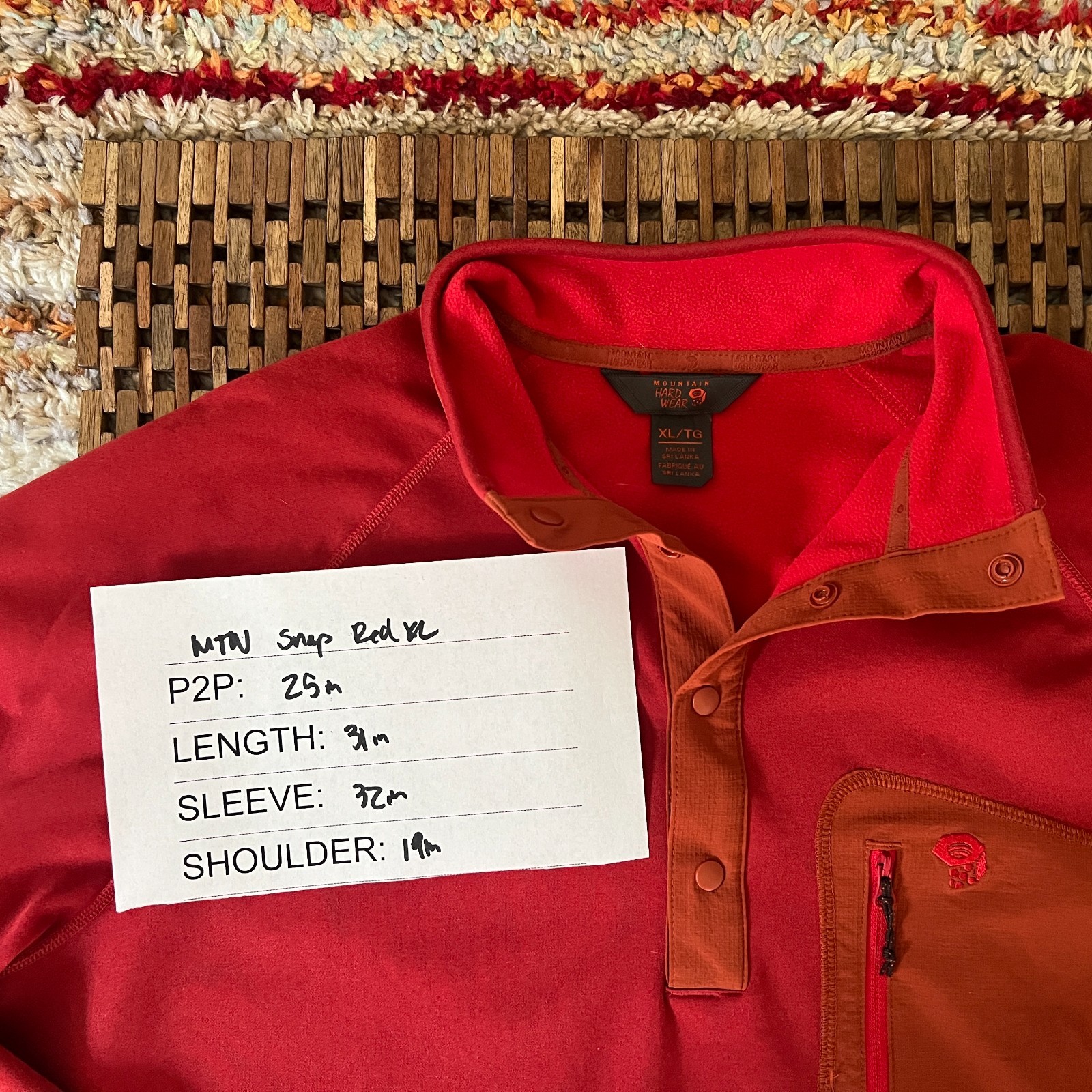 Mountain Hardwear Snap Front Pullover Sweater Red… - image 3