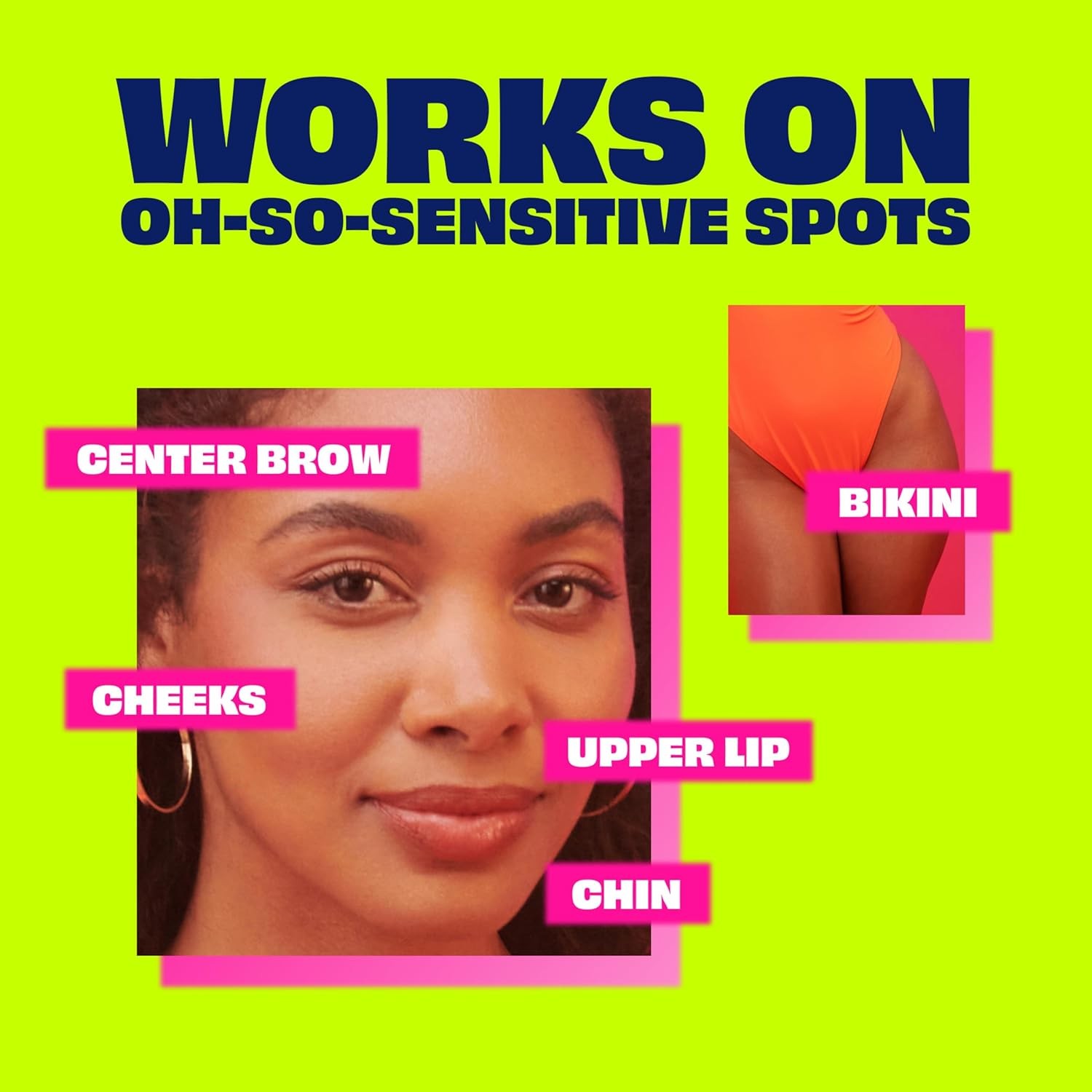 Nair Hair Remover Wax Ready Strips, Face and Bikini Hair Removal Wax Strips,40