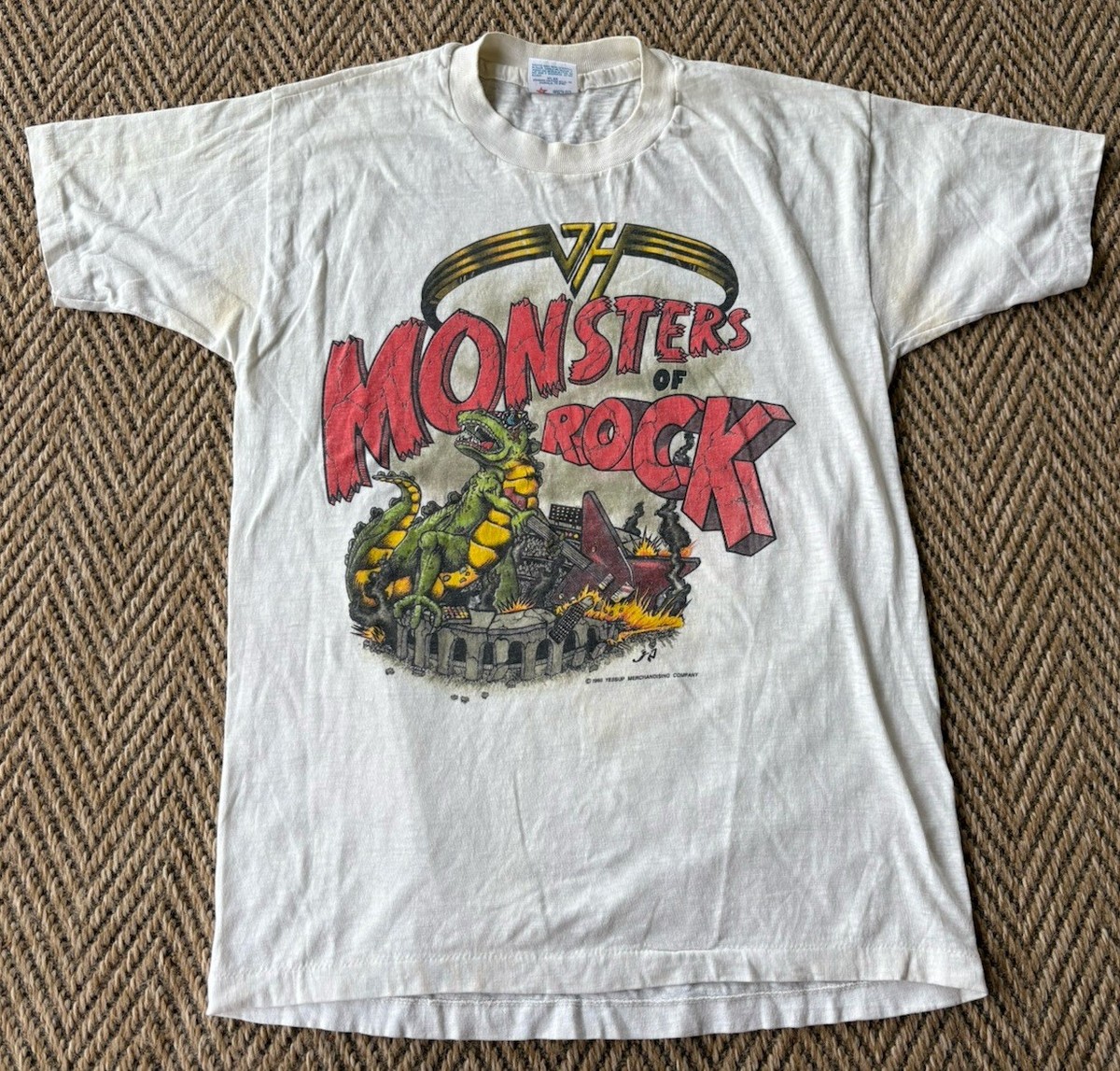 VAN HALEN Monsters Of Rock Vintage 1988 Concert Tour Tshirt Large