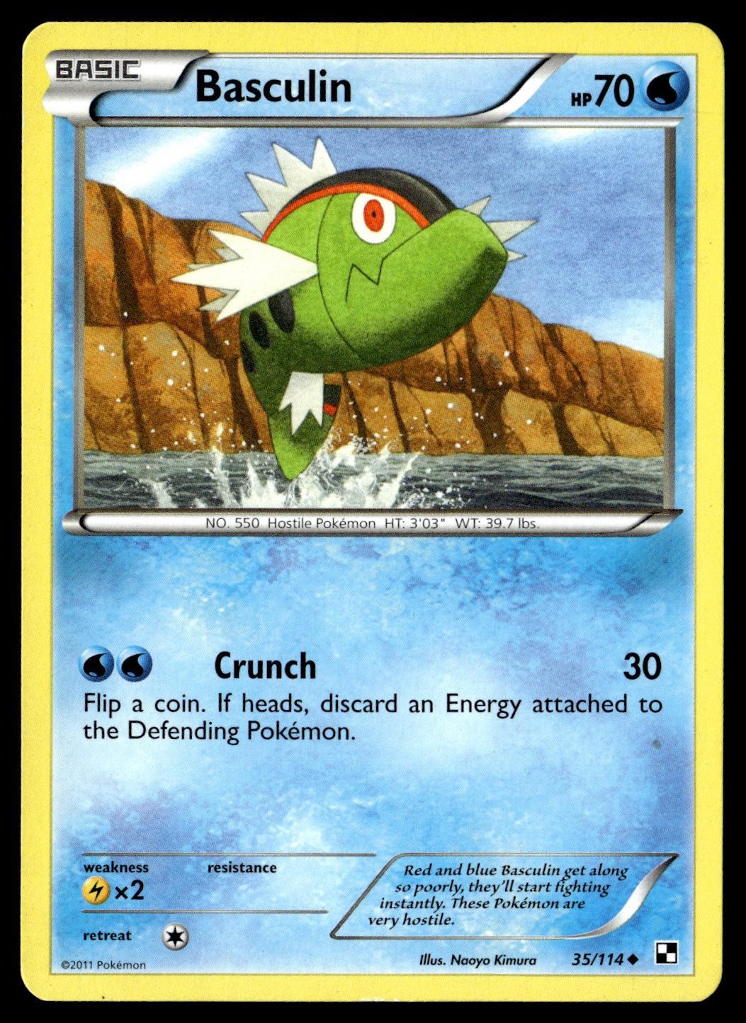 Basculin 35/114 Uncommon Black & White Pokemon Lightly Played