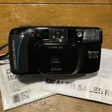 Fuji Discovery Autofocus 185 Zoom Camera W/Original Sales Record  Manual 1993