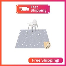 Splat Mat for Under High Chair/Arts/Crafts, WOMUMON Washable Baby Spill Mat Wate