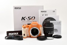 S/C7425 MINT in BOX Pentax K-50 Orange 18-55mm Lens Kit Digital Camera JAPAN