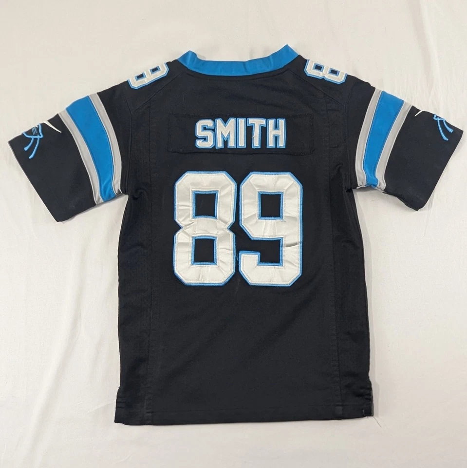 Camiseta deportiva Nike Steve Smith Carolina Panthers #89 auténtica juvenil negra pequeña S 6-8 Foto 2 de 4