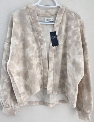 Abercrombie & Fitch Womens Cozy Tie Dye Open Front Cardigan Sweater L
