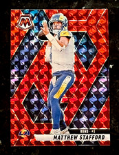 Matthew Stafford 2025 Panini Mosaic RED PRIZM Parallel Los Angeles Rams #96