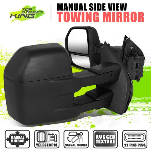 Manual Adjustment Side Rear View Towing Mirrors Left+Right for Ford F150 15-18