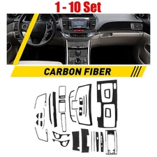 1-10Set Instrument Cluster Dashboard Carbon Fiber Overlay Fit Honda Accord 13-17