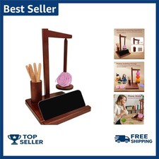 Upgraded Yarn Holder for Crocheting,Wooden Crochet Yarn Holder Magnetic Rotation