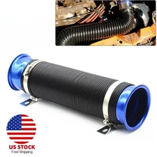 Truck Car Blue Flexible Scalable 75mm 3" Vehicles Air Intake Tube Hose Pipe Kits