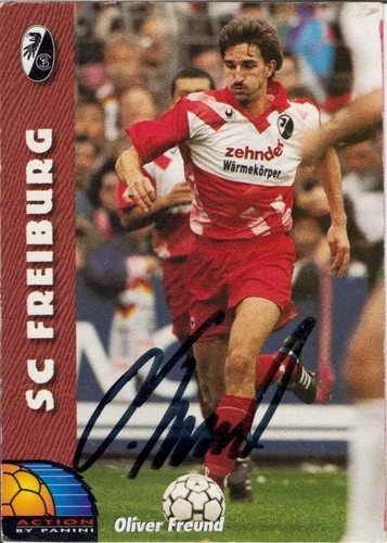 Oliver Freund, SC Freiburg, on trading card, pers. collected