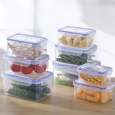 Kitchen refrigerator sealed rectangular with lid plastic microwave heating