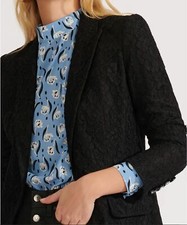 sz 10 NWT VERONICA BEARD Jacket ASHBURN Lace BLACK BLAZER Formal 750