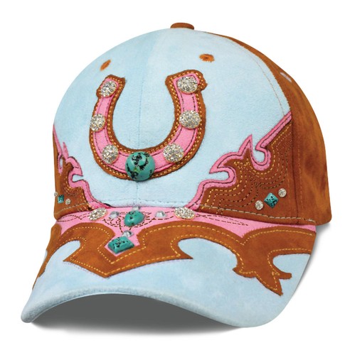 Women's Caps Hats Heartland Ladies Country Faux Leather Rhinestones & Studs - Picture 3 of 13