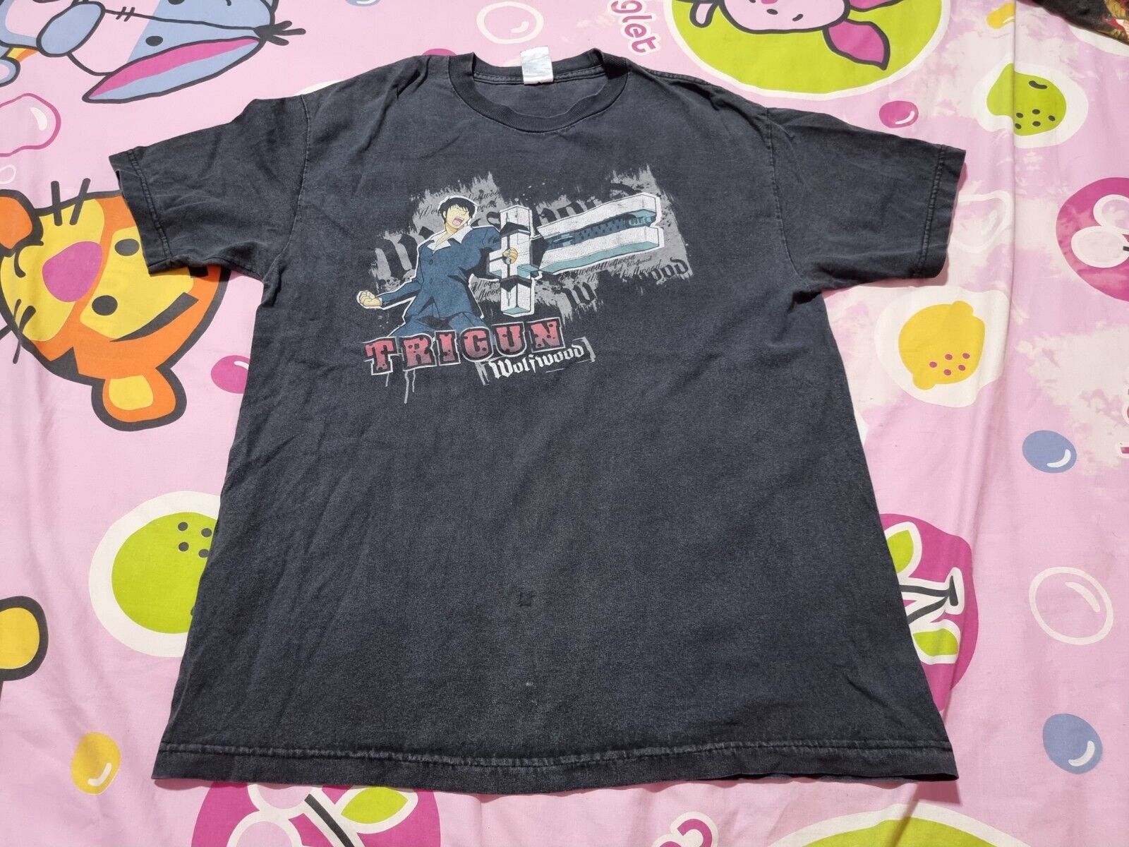 Vtg Trigun Wolfwood Shirt M Anime Movie Double-Sided Promo Tee EUC