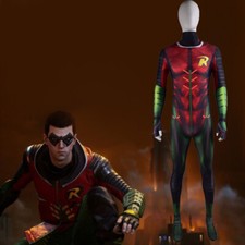 Robin Jumpsuit Boy Wonder Bodysuit Cosplay Costume For Adult Kids Halloween