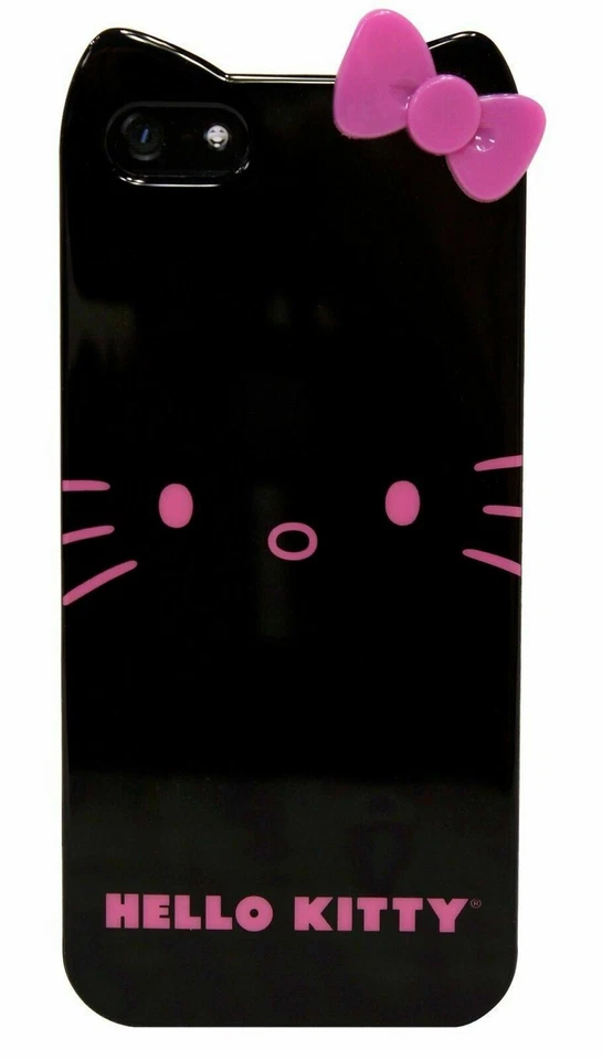 NEW Hello Kitty Apple iPhone 5/5s Case BLACK/PINK by Sanrio kids girly design - Image 2 of 2