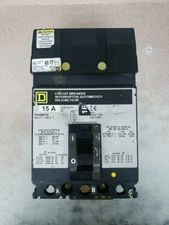 Square D FH36015 3P 15 Amps Circuit Breaker Damaged Label