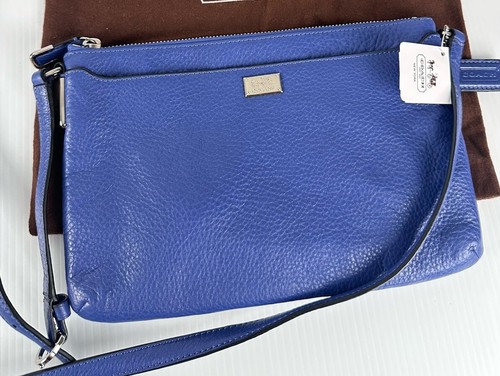 Neu mit Etikett Coach Madison Umhängetasche blau Leder East West SWINGPACK Tasche + Staubbeutel - Bild 2 von 24