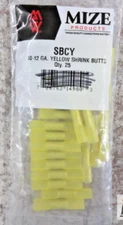 Mize Wire Products SBCY 25 pc 12-10 GA Shrink BUTT Connectors
