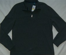 NEW Mens Perry Ellis 1/4 Zip Textured Pullover Size M Charcoal Heather MSRP 69