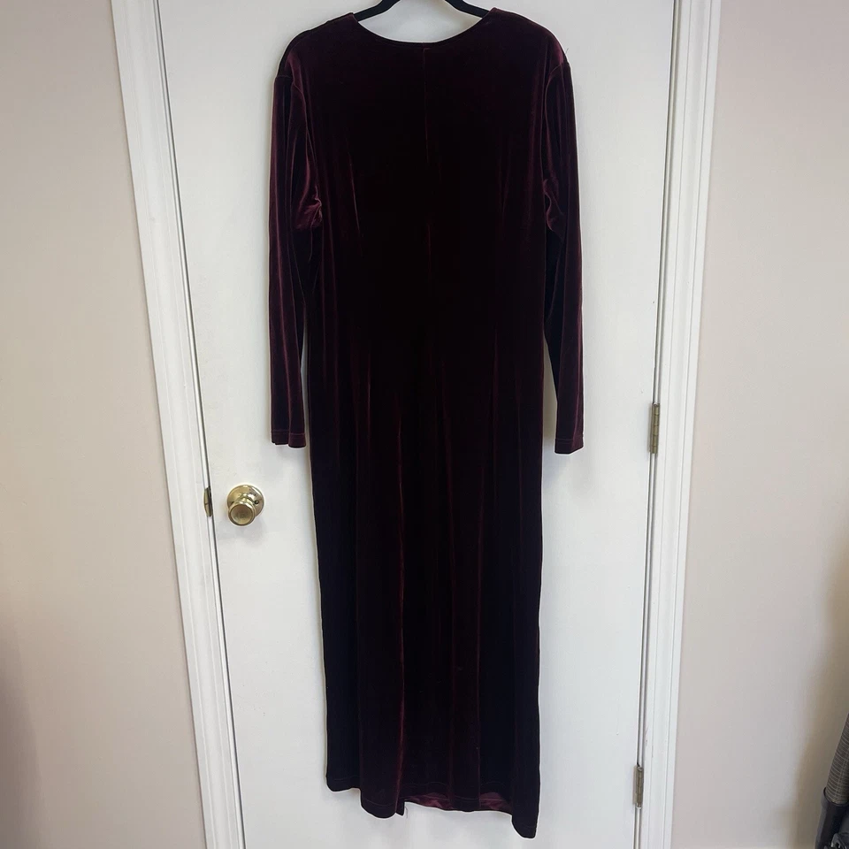 VTG Robbie Bee Velvet Dress Women 18W Burgundy Red Sexy Whimsygoth Dark Romantic - Image 2 of 4