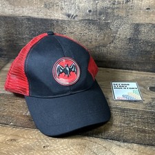 Bacardi Red Black Bat Logo Snapback Mesh Hat Baseball Cap