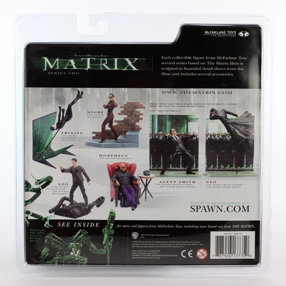 The Matrix Revolutions Agent Smith Super Burly Brawl S2 McFarlane 2003 sellado Foto 3 de 4