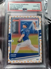 2020 Donruss JACOB DEGROM #71 on fire emoji /75 PSA 10 (pop 1)