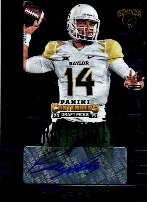 2015 Panini Contenders DP #161 Bryce Petty College Draft Ticket Blue Foil