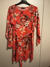 PRETTY LITTLE THING LONG SLEEVE FLORAL FIT & FLARE DRESS SIZE 8
