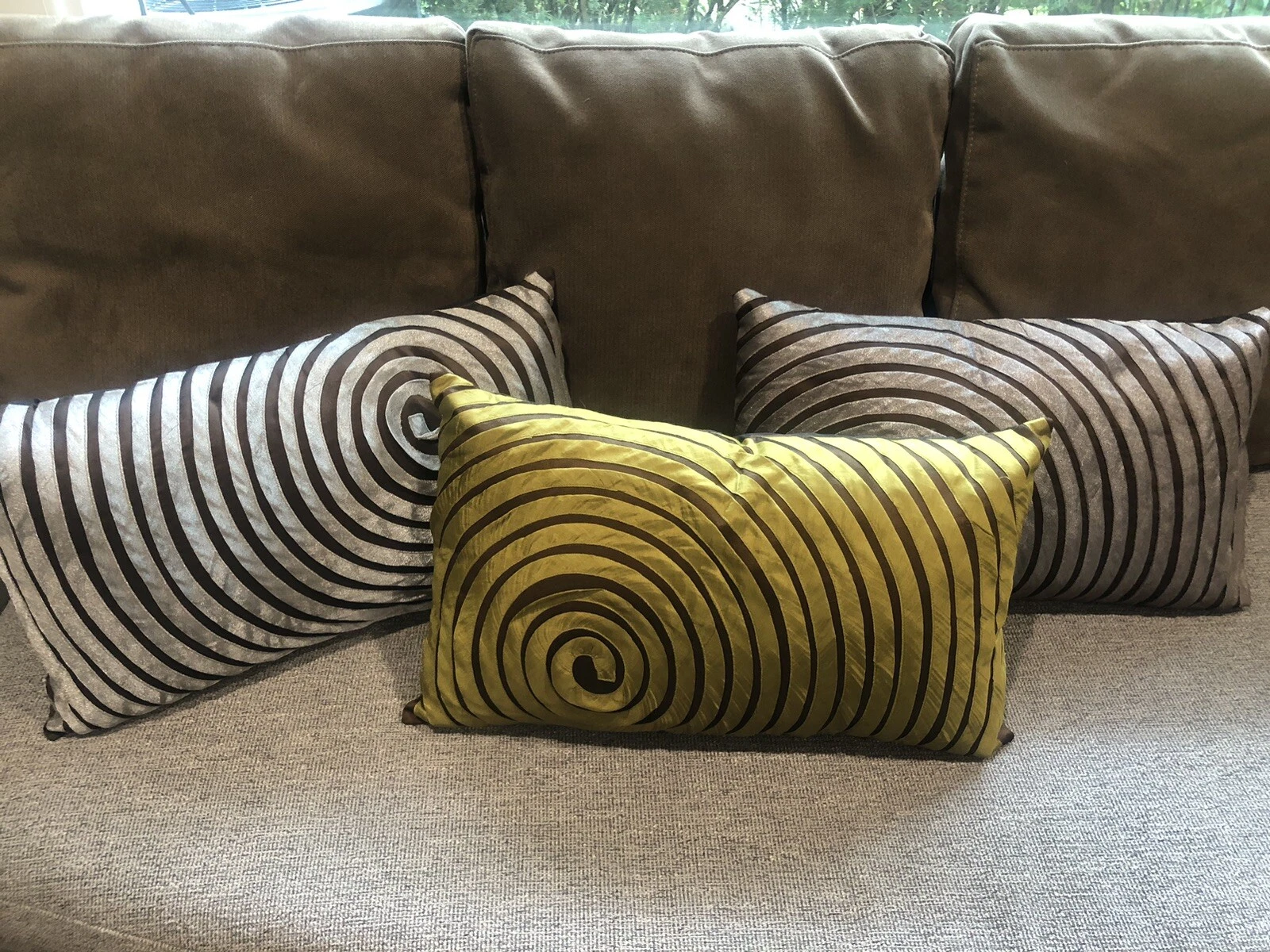Modern Satin Stripe Decorative Pillows LOT