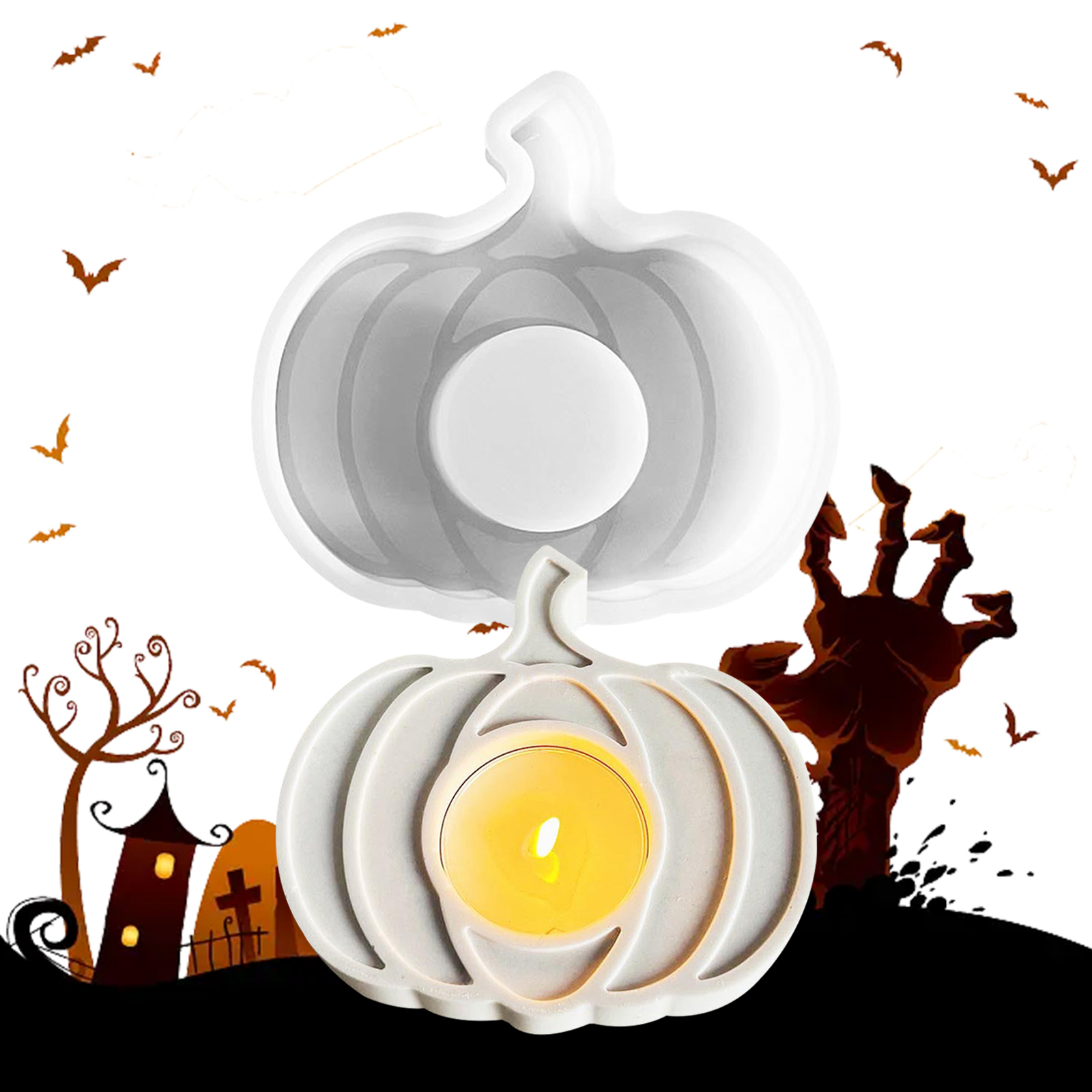 Silicone Candle Holder Mold Pumpkin Candle Holder Resin Mold beautifully