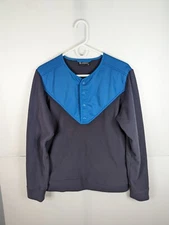Cotopaxi Fleece Pullover Men's Medium Sabado Crew Sweater 1/4 Snap Button Blue