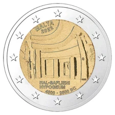 2022 Malta € 2 Euro UNC Coin UNESCO World Heritage: Hal-Saflieni Hypogeum