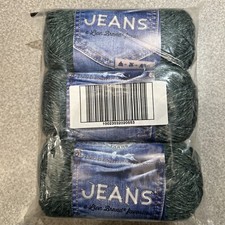 Lion Brand Yarn 505-150Y Jeans Yarn, Vintage Lot Of 3 Same Dye Lot