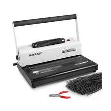 MAKEASY Coil Spiral Binding Machine - Manual Hole Punch - Electric Coil Inser...