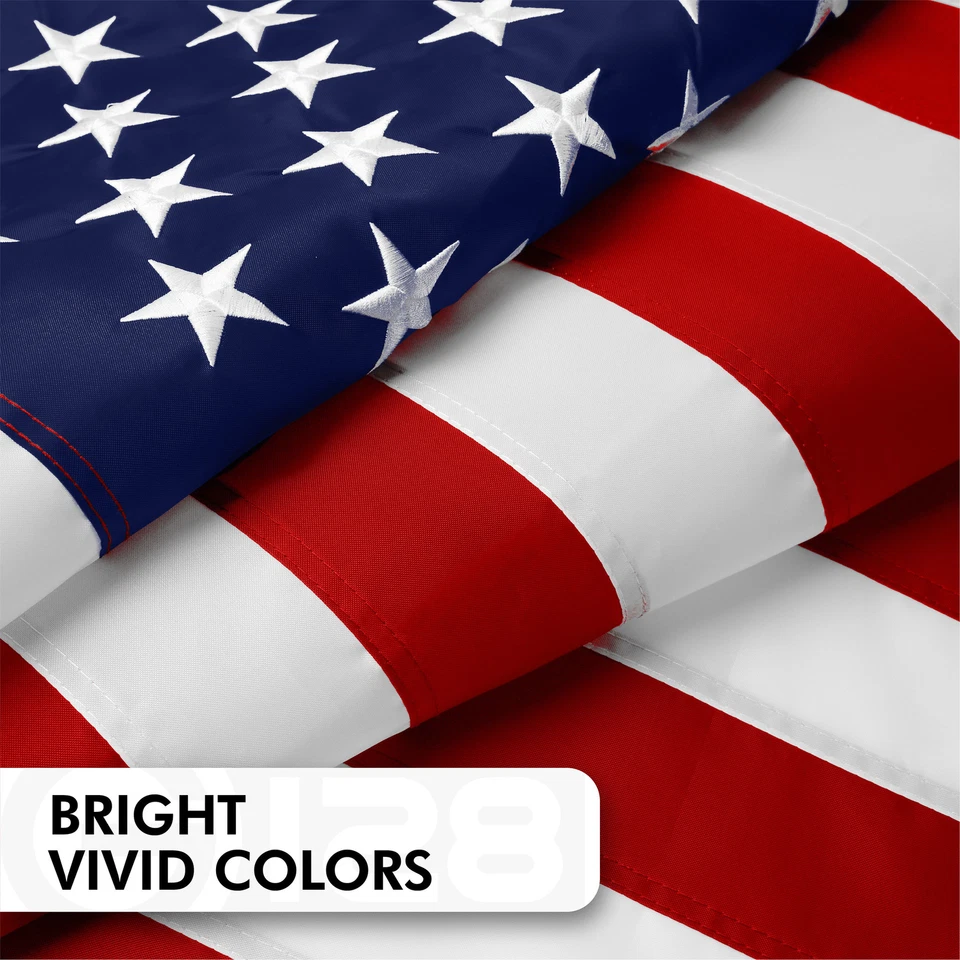 American Flag 4x6 Ft, Made From 210D Polyester, Embroidered Stars, Sewn Stripes - Image 4 of 4