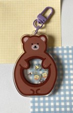 Kawaii bear acrylic shaker charm keychain. For tote bag, backpack, purses etc.